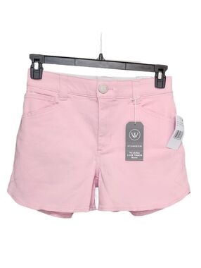Wit & Wisdom 4" Dolphin Hem Denim Shorts Skyrise Ab Solution Frosty Orchid 4